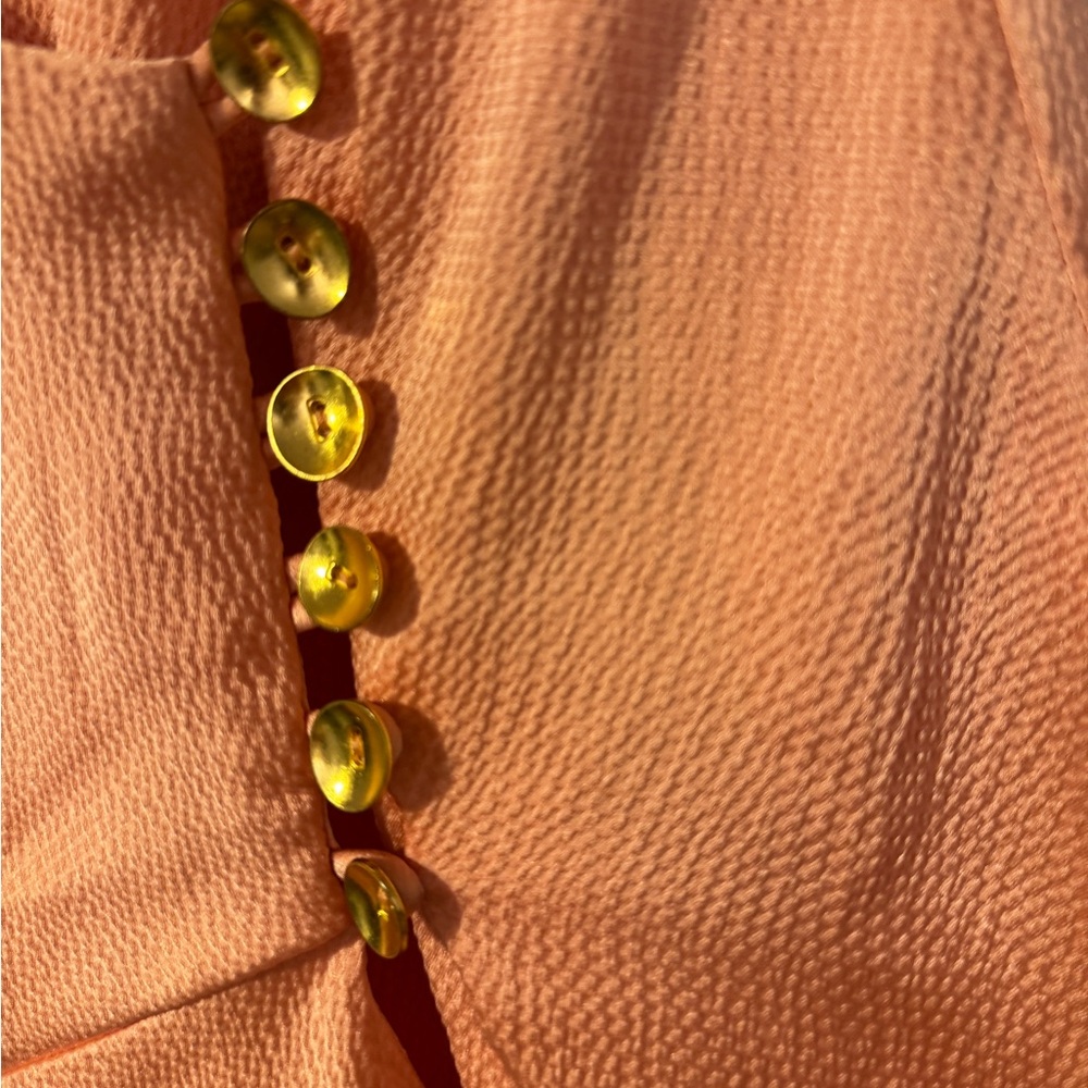 Free People BOHO Peach Dress with Button Detail - Picture 6 of 7